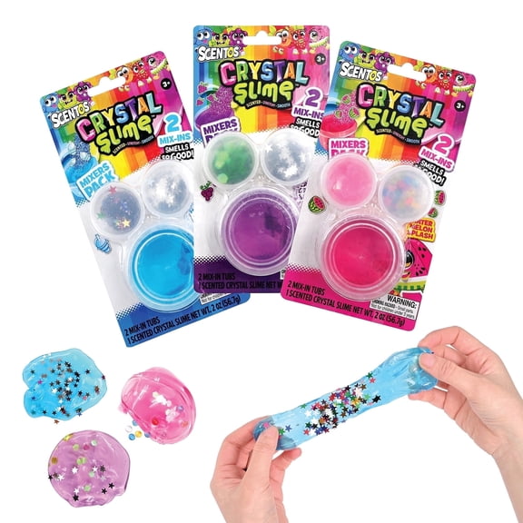 Scentos Scented Crystal Clear Slime, DIY Slime Making Kit With Mix-ins, Included 3 Sets, Perfect Toys for Child Girl And Boy Birthday Party Gifts