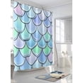 thumbnail image 3 of Mermaid Tail Backdrop Shower Curtain, Fish Scale Waterproof Shower Curtain Set with 12 Hooks Lightweight Washable Fabric Shower Curtains for Bathroom 48x72 Inches, 3 of 6