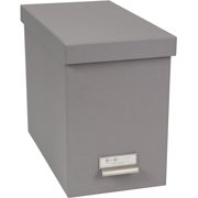 Bigso John Fiberboard Label Frame Desktop File Storage Box | Dark Grey