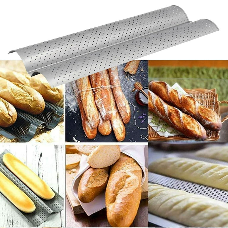 Nonstick French Baguette Pan, 15”x6.3” Carbon Steel 2 Loaf