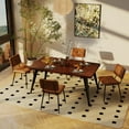 thumbnail image 1 of Homy Casa 63 In Industrial Dining Set with Faux Suede Chairs - Faux Walnut Table, 1 of 11