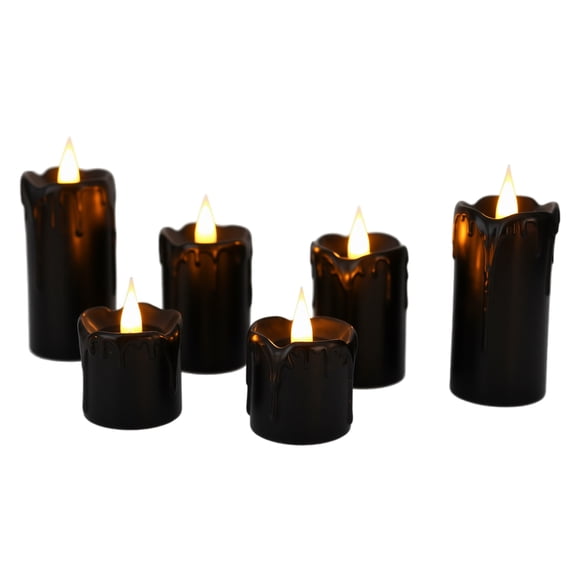 Flickering Flameless LED Wax Candle, 1.97in Battery Operated Atmosphere Lamp, Decorative Flickering Light for Concerts Birthday Party Events No Battery