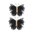thumbnail image 1 of 2x Pinces à Cheveux Papillon Queue de Cheval Mignon pour Enfants Cheveux Bouclés Légers Maille Noire, 1 of 9