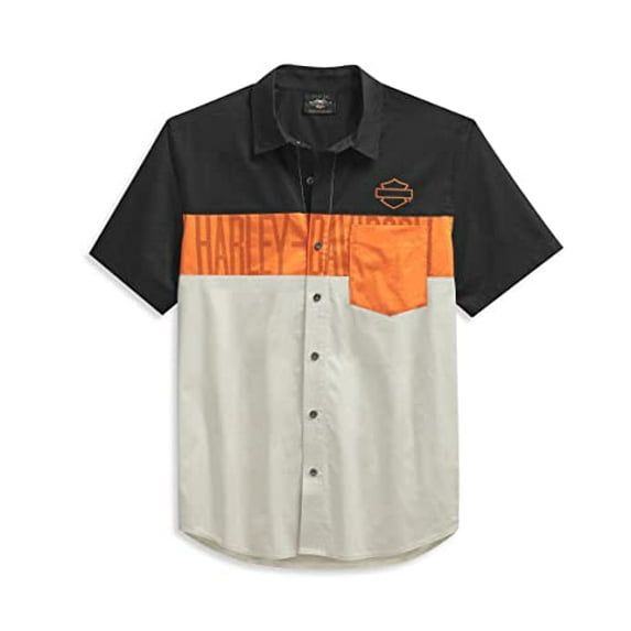 Harley-Davidson Men's Colorblock Pocket Logo Shirt - 99028-21VM - 2X-Large