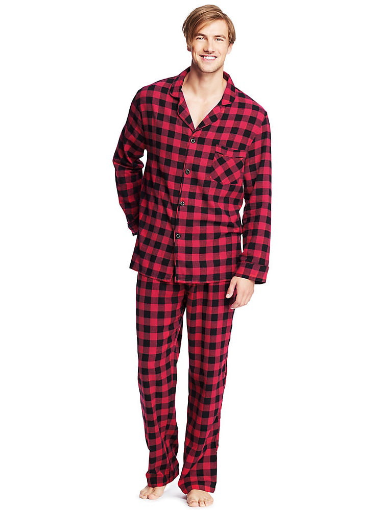Lonimor Men Flannel Pajamas Set Thickening Home Service 
