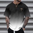 thumbnail image 6 of Coconut Tree Graphic Tees for Men Summer Casual Short Sleeve Crewneck Gradient Color Tropical Vacation Beach Tshirts, 6 of 7