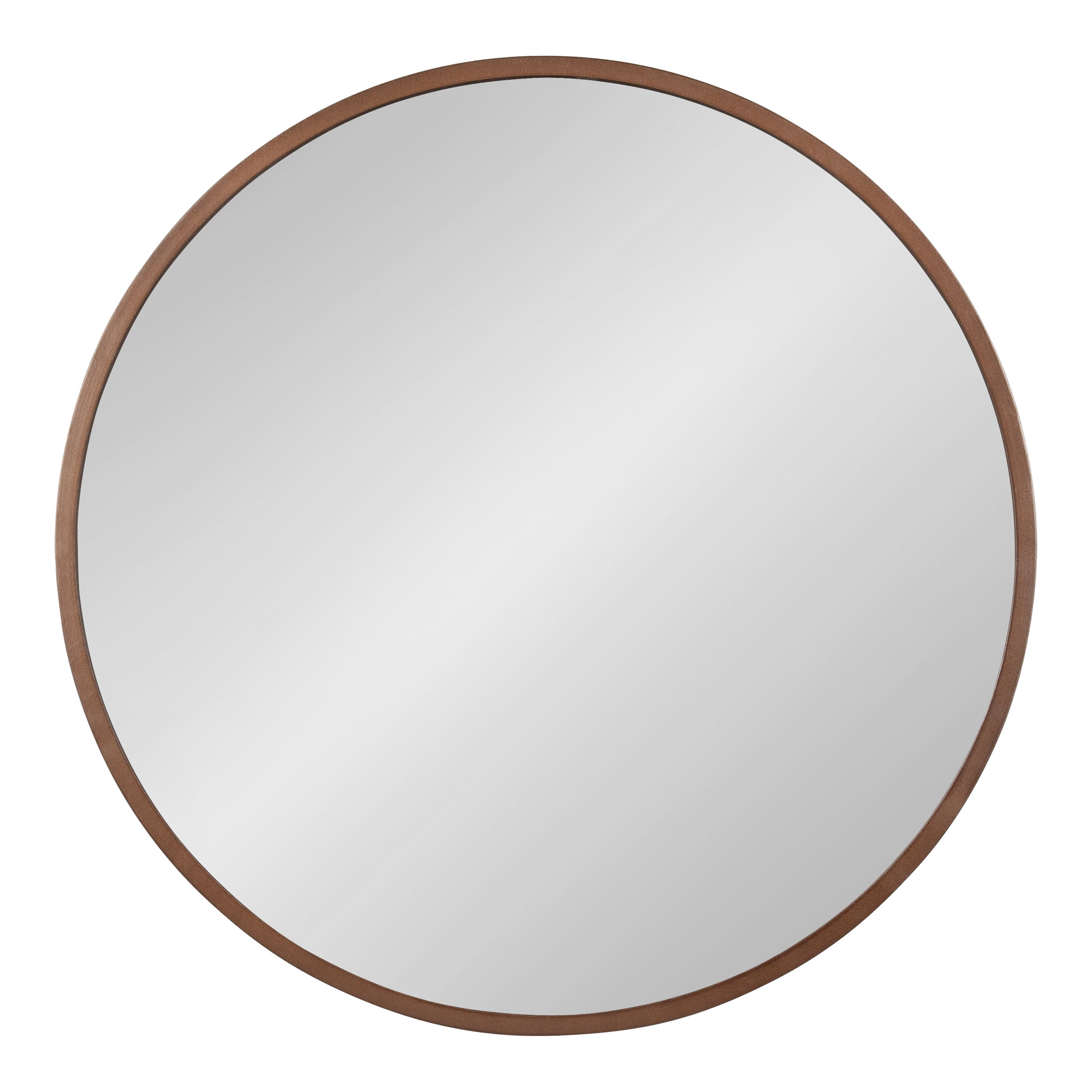 Kate and Laurel Travis Mid-Century Round Wall Mirror, 25.6 inch Diameter, Bronze, Modern Accent Mirror