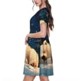 thumbnail image 2 of Disketp Starry Sky Sleep White Bear para Vestido de Manga Corta para Mujeres, Vestidos de Verano para Mujeres, Casual y Holgado para la Playa, 2 of 6