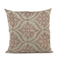 Plutus Brands Beige, Red Plutus Flowers Jacquard Luxury Throw Pillow 22 in x 22in, Double Sided 22" x 22"