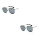 thumbnail image 2 of Minnieouse Gafas de sol hexagonales de moda, montura ligera, lentes polarizadas, protección Unisex, materiales de PC, plateado, blanco, plata blanco plataC4 2Conjunto, 2 of 6