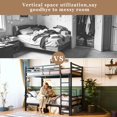 thumbnail image 4 of UHOMEPRO Twin Over Twin Bunk Bed, Convertible into 2 Separate Beds, Sturdy Metal Bunk Bed Frame with Anti-Slip Ladder, Safety Guardrails & Large Under-Bed Storage, Black, 4 of 11
