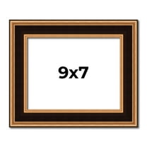 9x7 Frame Gold Brown Plein Air Vintage Solid Wood Picture Frame | 1.75 Inches Moulding Width |