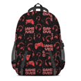thumbnail image 3 of Game Controller Red Pattern Backpack for School, Cute School Bag with Adjustable Shoulder Straps and Padded Back, 16.9"x12.6"x5.9", 3 of 5