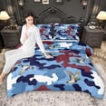 thumbnail image 3 of Erosebridal Hunting Mallard Duck Queen Comforter Set, Farmhouse Blue Camo Bedding Comforter Set, Black Reversible, 1 Comforter and 2 Pillowcases, 3 of 6