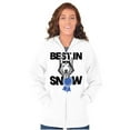 thumbnail image 4 of Best In Snow Huskies Dog Pet Lover Unisex Fleece Graphic Zip Up Hoodie Brisco Brands 2X, 4 of 5