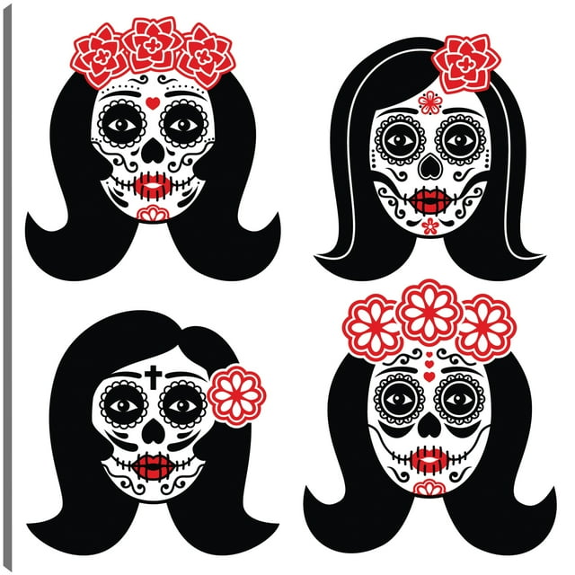 Cuadro Decorativo - Esa chica calaveras de azúcar Jr Impresión en canvas, estrechado.