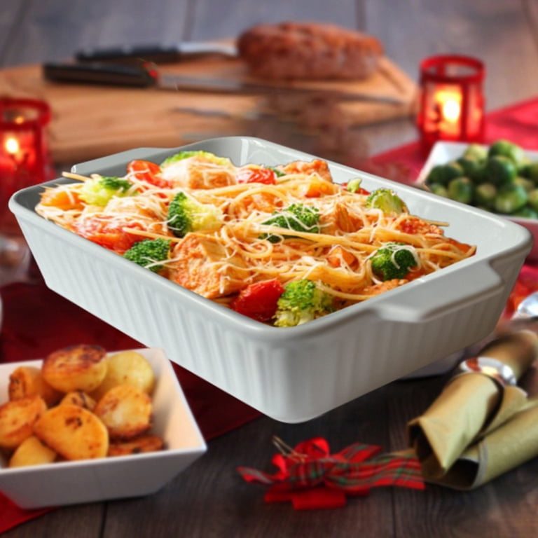 Qlans Casserole Dish, 9x13 Ceramic Baking Dish, Large Lasagna Pan
