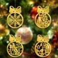 thumbnail image 2 of Qwtwty Christmas Balls Ornaments 4PC/12PC Christmas Double-Sided Gold Acrylic Flat Ball Ornaments Set, 2 of 3