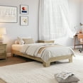 thumbnail image 4 of Tzou Twin Size Wooden Platform Bed Frame - No Box Spring, Wooden Slats, 10.24" Height, Easy Assembly, 4 of 9