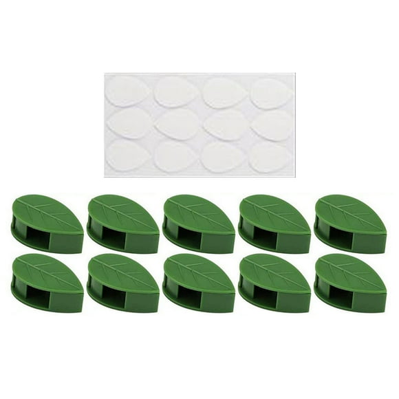Naiovety 10 Uds Clips de fijación de pared de plantas gancho de enredaderas de escalada invisible broches de fijación en forma de hoja verde Decoración del hogar Naiovety HA067720-01