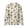 thumbnail image 2 of Uemuo Hohey Bee Golden2 Pattern Women's Full Zip UPF 50+ Sun Protection Hoodie Jacket Long Sleeve Sun Shirt Hiking Outdoor Performance with Pockets-, 2 of 9