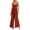 Orange, variant on Women's Wide Leg Sleeveless Flare Jumpsuit - Casual Pantsuit for Summer/Fall Daily & Outdoor Wear