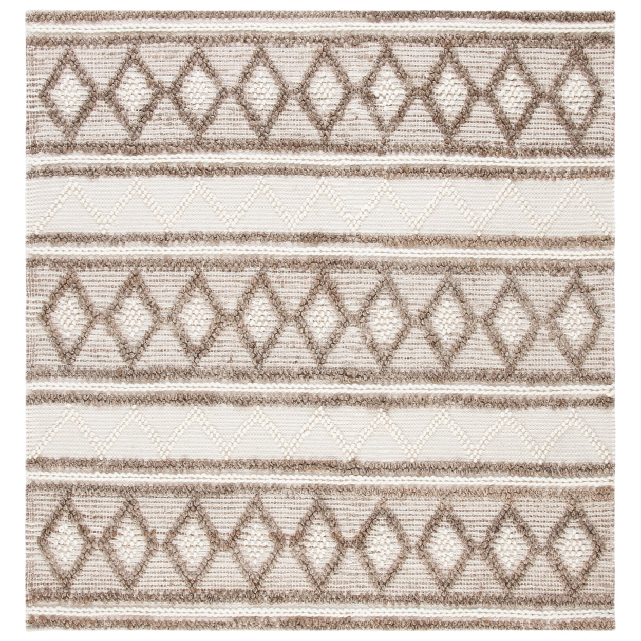 SAFAVIEH Natural Fiber Gerald Striped Area Rug, Taupe/Ivory, 9' x 12'