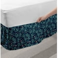 thumbnail image 2 of Nature Bed Skirt, Hand Drawn Style Ginkgo Biloba Leaves and Dots on Dark Blue, Elastic Bedskirt Dust Ruffle Wrap Around for Bedding Decor, 4 Sizes, Mint Green Dried Rose, by Ambesonne, 2 of 2