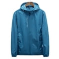 thumbnail image 4 of Men's UPF 50+ Sun Protection Athletic Shell Jacket Lightweight Quick Dry Hooded Windbreaker with Zip Pockets for Hiking Fishing Travel, Blue, XXXL, 4 of 6