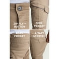 thumbnail image 5 of X RAY Men's Stretch Cargo Pants, Casual Flex Hiking Multi-Pocket Tactical Work Slim Fit Cargo Pants for Men, Stone, 36X30, 5 of 6