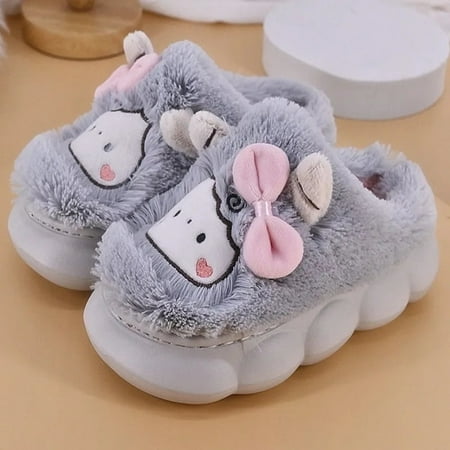 

CoCopeanut Paltform Plush Slipper for Women Autumn Cute Sheep Girls Home Slippers Winter Family Comfy Light Mute Female Shoes Sandals