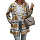 thumbnail image 1 of Abrigo PRETTYGARDEN Shacket a Cuadros con Botones Mezcla de Lana Amarillo Talla S, 1 of 7