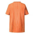 thumbnail image 4 of Lmnyox Women's Plus Size Tops Fashion Short Sleeve Cross V Neck Striped Shirt Oversized Casual Trendy Tunic Blouses, 4 of 6