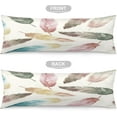 thumbnail image 3 of Vintage Colorful Feathers Body Pillow Cover Soft Long Pillow Case Protector with Zipper Large Cushion Covers Farmhouse Decorative Bedding for Couch,Sofa,Home Gifts 20"X54", 3 of 6