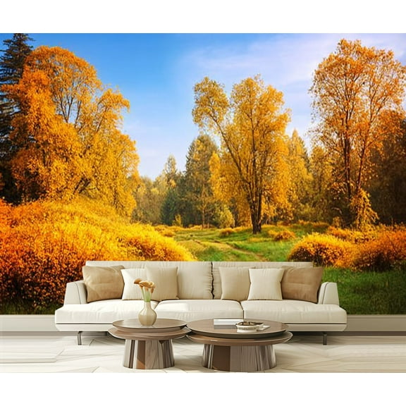 Peel and Stick Wallpaper Autumn landscape Modern Art Wall Mural Decor Self Adhesive and Removable 69in x 98in
