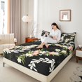 thumbnail image 4 of Feelyou Retro Western Flower Full Size Sheets for Female, Groovy Daisy Floral Bed Sheets, Leaf Botanical Sheet Sets, Breathable Home Decor, 4-Piece, 4 of 7