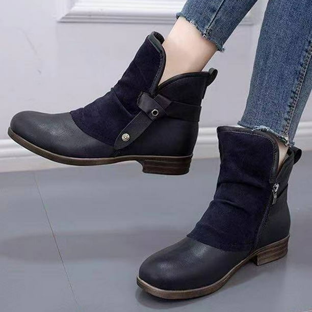 ZMNEW Ankle Boots Women Winter Shoes Keep Warm Non-slip Black Snow Boots  Ladies Lace-up Plus Size 41 Boots