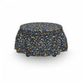 thumbnail image 3 of Doodle Ottoman Cover, Spring Branches Pattern, 2 Piece Slipcover Set with Ruffle Skirt for Square Round Cube Footstool Decorative Home Accent, Standard Size, Multicolor, by Ambesonne, 3 of 5