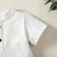 thumbnail image 6 of Mikrdoo Newborn Baby Boys Outfits Baby Boys Clothes Short Sleeve Shirt Shorts 2Pcs Summer OOTD White 6-9 Months, 6 of 8