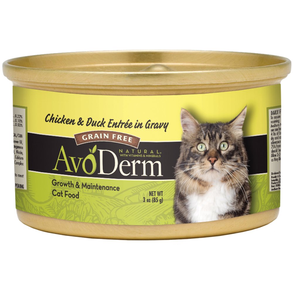 AvoDerm Grain Free Chicken & Duck Natural Wet Cat Food, 3 oz. Cans