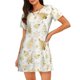 thumbnail image 1 of Easygdp Gold Christmas Tree Camisón de manga corta para mujer, informal, estampado, 1 of 6