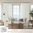 thumbnail image 6 of Light Filtering Pure White Curtains 84 Inches Long for Living Room, Modern Linen Blend Textured Sheer Memory Shape Trained Pleat Curtain Back Tab for Bedroom 2 Panel Set Window Drape 7FT, 6 of 14