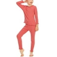 thumbnail image 7 of Lenpel Thermal Underwear Set for Toddler Girls Soft Warm Ruffle Long Sleeve Base Layer Top Bottoms 2 Pcs Clothing Set, 7 of 7