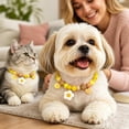thumbnail image 7 of Adjustable Woven Rope Beaded Pet Collar Breakaway Quick Release Buckle Cute Flower Charm Decor Neck Collar for Cats Dogs Multiple sizes, 7 of 7