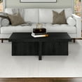 thumbnail image 2 of Evelyn and Zoe Elna Contemporary Wide Rectangular Wood Coffee Table, Black Grain, 2 of 7