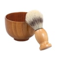 thumbnail image 1 of Juego de afeitado clásico para hombre con tazón de madera y brocha de mango de madera - Ideal para regalo y cuidado de barba, 1 of 7