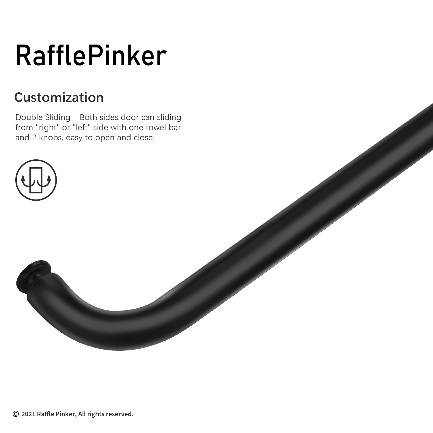 Raffle Pinker Sliding Shower Door Semi-Frameless Bathroom Tub Door 60" W x 72" H with Clear Glass, Black Frame