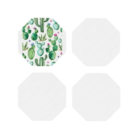 

Tideii Cactus Plants1 for Leather Coasters 4 Pieces Anti-fouling and Anti-scalding Decorative Coasters Suitable for Restaurants Kitchens Coffee Shops-Octagon