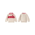 thumbnail image 2 of BemeyourBBs Toddler Baby Boy Girl Valentine Outfit Jesus Love Me Sweatshirt Fall Winter Spring Baby Christening Clothes Long Sleeve Plaid Lapel Quarter Zip Pullover Letter Heart Embroidery Tops, 2 of 9