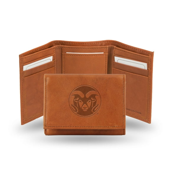 Rico Colorado State Rams Genuine Leather Pecan Tri-Fold Wallet